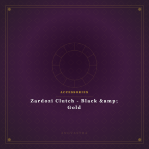 Zardozi Clutch - Black & Gold